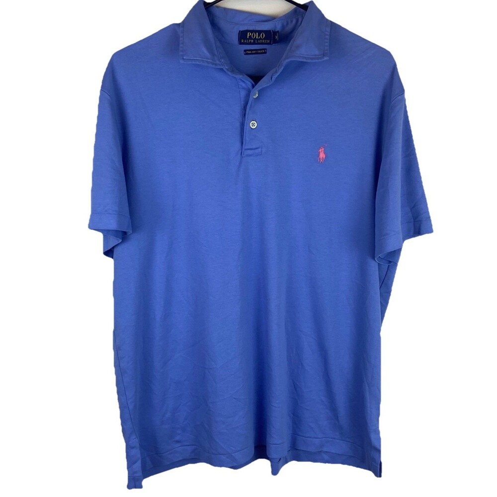Polo Ralph Lauren Mens Pima Soft Touch Collared Short Sleeve Shirt Size XL